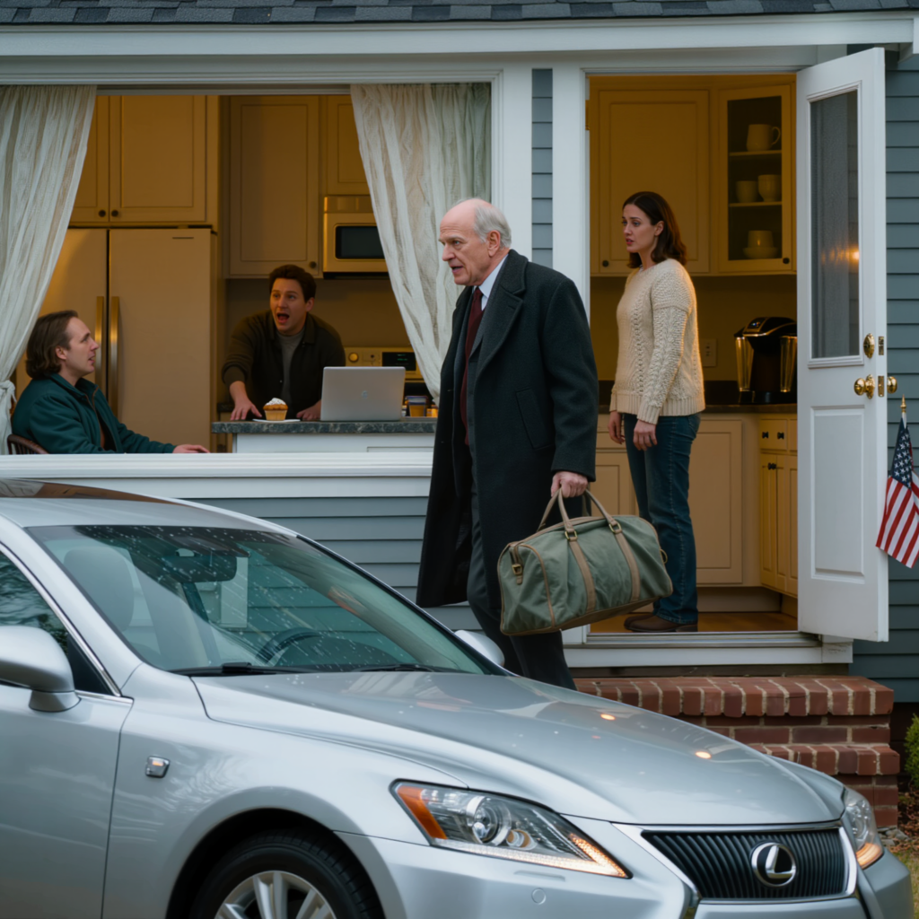 “‘You’re not family anymore, you’re just a liability,’ my daughter-in-law said at the kitchen counter while my son never looked up; I pulled my old duffel bag from the closet and walked out of the suburban house into the cold morning, until he glanced through the window, saw the silver Lexus at the curb, and blurted the question that made the whole house go still: ‘Who is that woman?’”