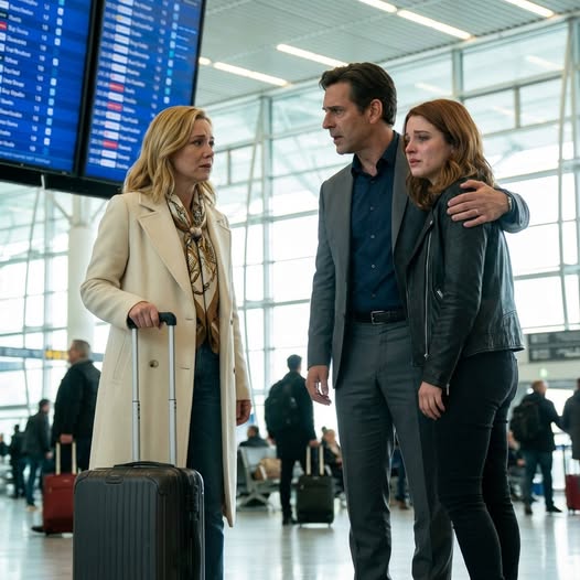 At the airport, I nearly dropped my suitcase when I saw my husband’s arm locked around a younger woman’s waist. But instead of screaming, I smiled and said, “What a surprise… big brother, aren’t you going to introduce me?” Her face turned ghostly pale. My husband went completely still, like the ground had vanished beneath him. In that single second, I knew their secret was far worse than betrayal—and I was about to tear it wide open.