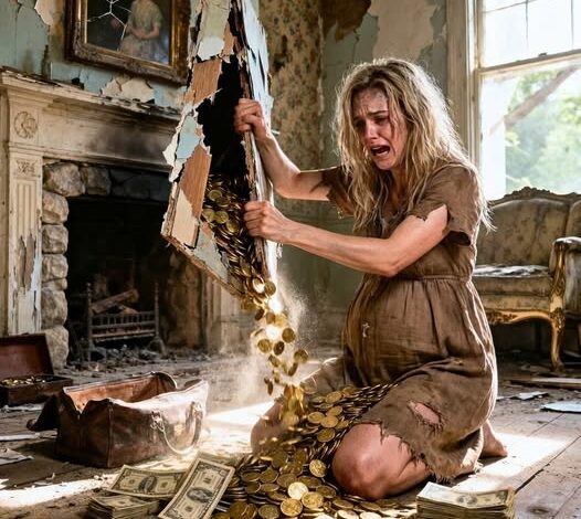 Pregnant widow bought a house for next to nothing… She found a treasure hidden in the adobe behind an old painting