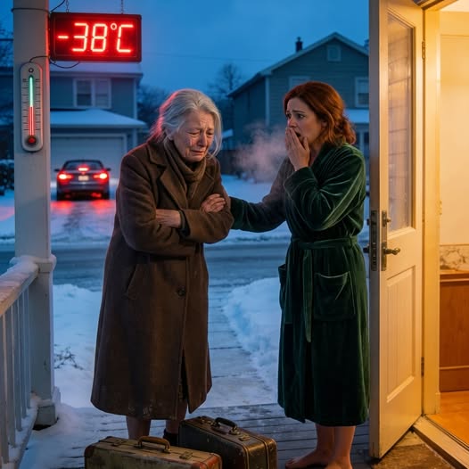 I opened my door at 5:30 a.m. in -38°F, and there she was—my 78-year-old grandma, shaking beside two suitcases while my parents’ SUV disappeared into the dark. “Sorry to bother you, sweetheart,” she whispered. I should’ve broken down. Instead, I made one call. Two weeks later, they were outside my house screaming, “Open this door right now!” They thought dumping her was the end of it. They were wrong.