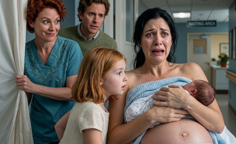 My daughter pulled the hospital curtains shut and whispered, “Mom, get under the bed now,” and one minute later, from the darkness beneath my maternity bed with my newborn in my arms, I heard my husband answer the same nurse who had been giving me pills I never asked for, and suddenly the miracle birth I had prayed seven years for no longer felt like the happiest day of my life.