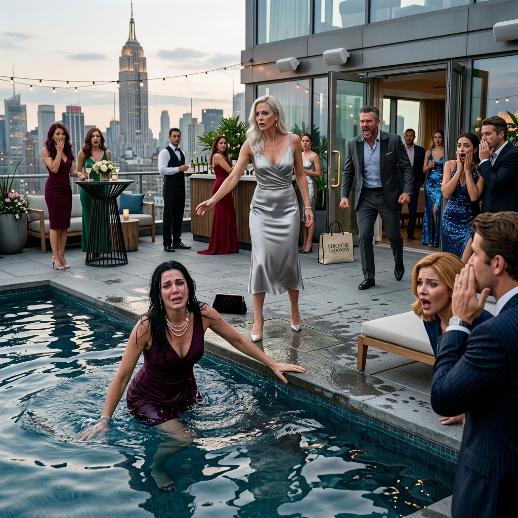 She shoved me into the pool, and everyone laughed like I was the joke. Then my billionaire husband walked in and everything changed. – Royals