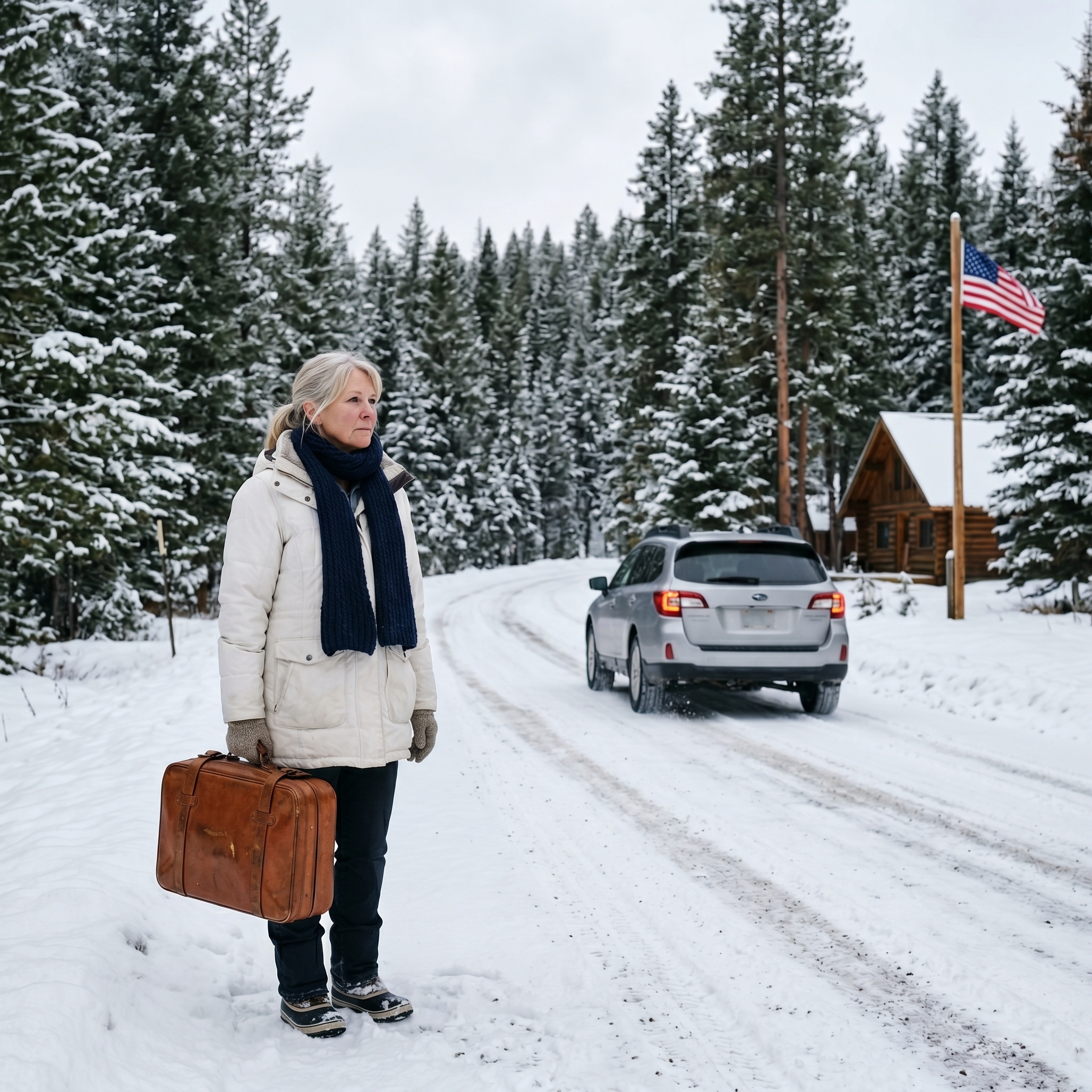 My son left me in a snow-covered cabin and took my money—without realizing what was waiting for him. “There’s firewood and enough food for two weeks,” he said. “I’m going to the Maldives with my wife—and I’m taking all your savings.” He left me out there, far from the city, while his wife quietly took my phone. From the car window, she even called back, “Oh, and I changed the locks on your apartment!” I watched them drive away… and smiled. He had no idea what surprise was waiting for him at the airport.