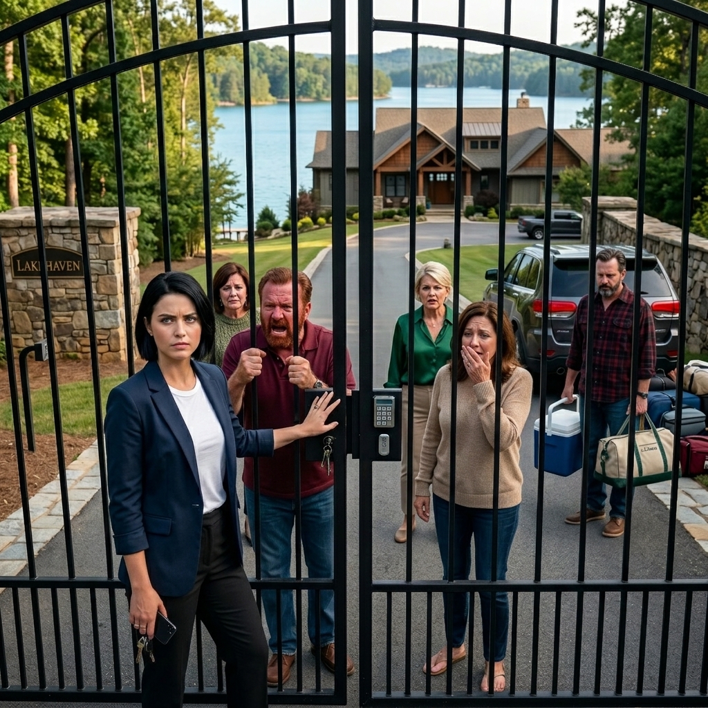 Some people think being family gives them the right to take whatever they want. My parents thought my lake house belonged to everyone but me. I stayed silent while they made one entitled move after another. Then they arrived at the gate expecting easy access— and walked straight into the moment that changed everything.