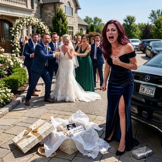When my husband introduced me at the wedding as “just the driver,” I didn’t argue, cry, or make a scene. I smiled, set down my gift, and quietly left. Two blocks away, I parked and waited. Inside that box was the one thing no one there thought to check until it was far too late.