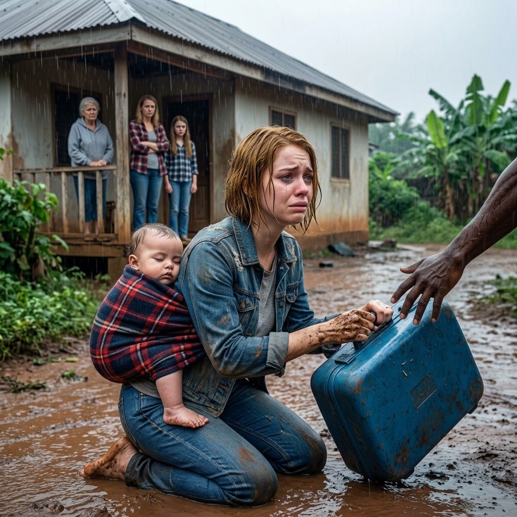 I was standing in the rain with my six-month-old baby tied to my back, watching my father throw my only suitcase into the muddy gutter.