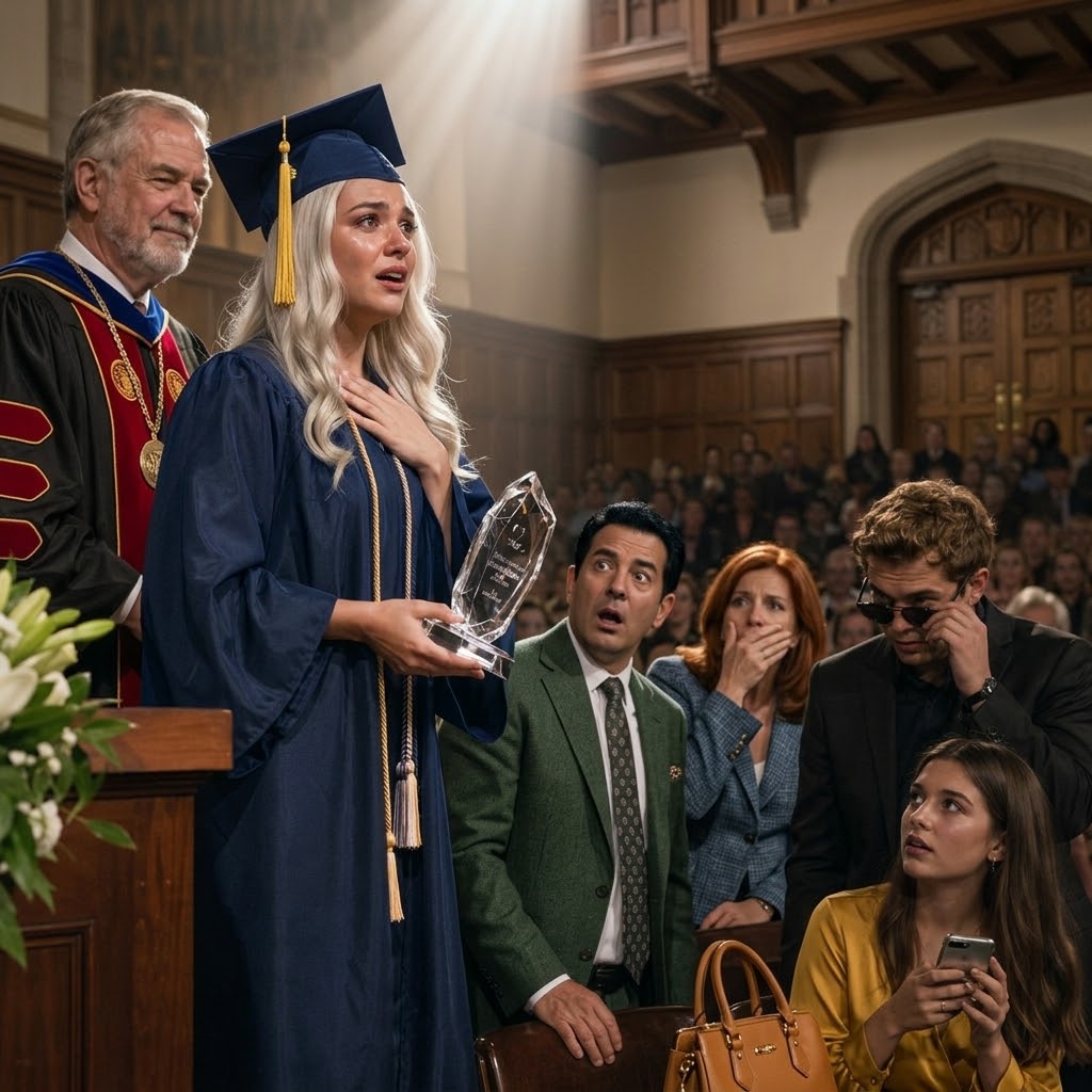 At my college graduation, my father whispered, “We…