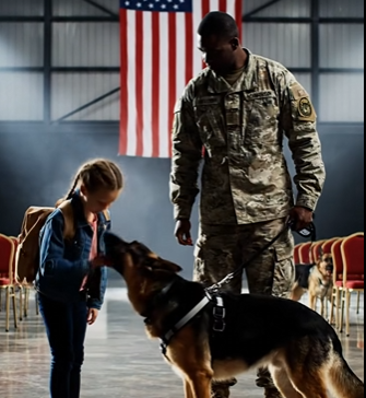 A Navy SEAL’s ten-year-old daughter walked into a retired military dog auction alone, said her father’s name, and every dog in the room stopped moving. The buyers thought they were there to bid on old working animals. They did not realize one of those dogs had been waiting for that family to come back.