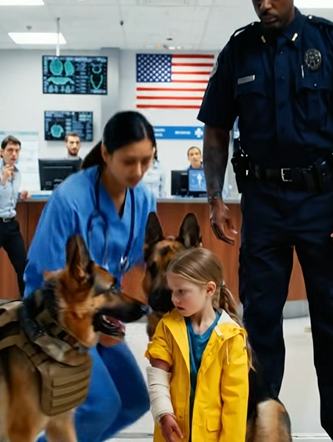 A military dog dragged a little girl into my emergency room — and the bracelet on her wrist made the whole room go cold.