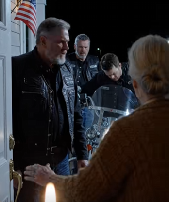Five Hell’s Angels knocked on 72-year-old Irene Wilson’s door in the middle of an Ohio blizzard. She was broke, alone, and one of them was bleeding. She let them in anyway. Three weeks later, a black SUV rolled onto Maple Terrace, and Irene’s face changed the second she recognized the eyes of the man stepping out.