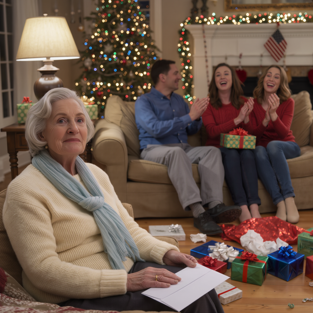 My son invited me to Christmas, but I was like a shadow at the dinner table. My son’s family laughed and joked, exchanging gifts. My daughter-in-law said, ‘Except for you!’ I looked up, smiled, and said, ‘Not necessarily,’ because the real gift was in my purse.