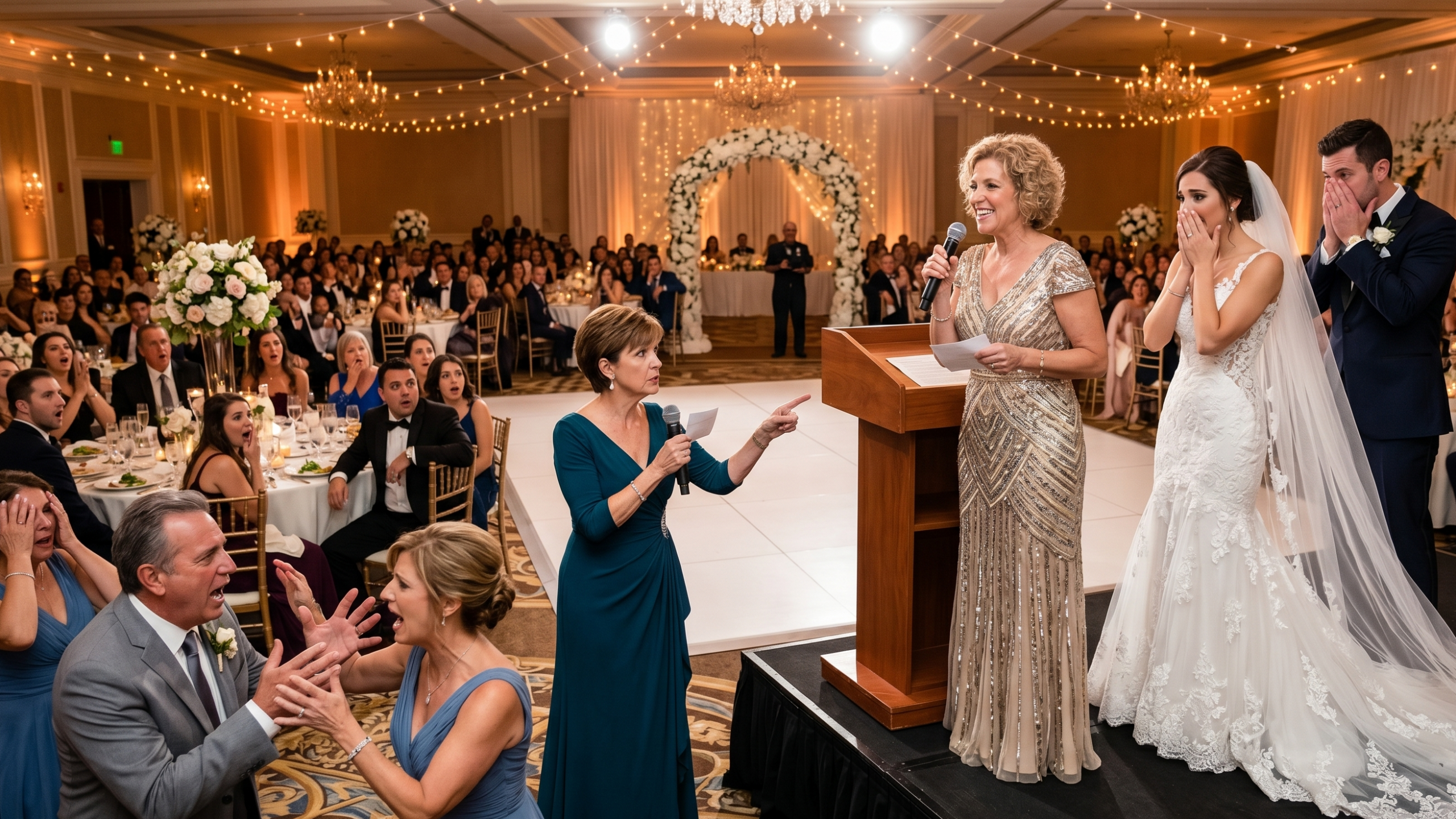 At my own wedding, my mother-in-law grabbed the mi…